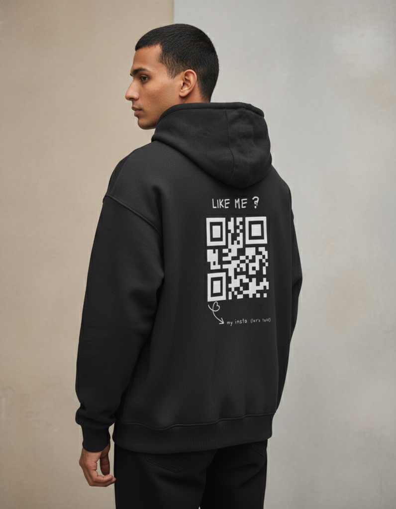 The Interactive QR Code Hoodie - Unisex "My Insta (Let's Talk)" Statement Wear