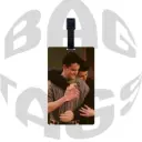 Friends Chandler Bing and Joey Tribbiani Bromance Hug Luggage Tag