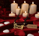 Luxury Couple Name Mangalsutra with Romantic Silhouette | Personalised Gold Jewellery for Wife