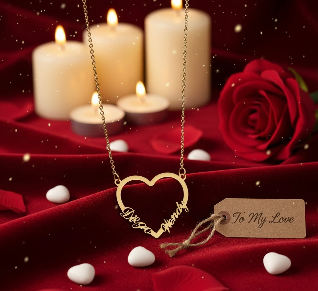 Luxury Vertical Bar Name Necklace in Gold | Custom Engraved Pendant for Him & Her