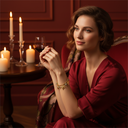 Luxury Gold Charm Bracelet Combo Set for Women | Elegant Heart, Pearl, Leaf & Sun Pendant Jewellery Collection