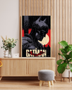 DC Comics Batman in Rain Canvas Wall Art in Wooden Frame | Robert Pattinson Movie-Style Decor | Superhero Man Cave Gift