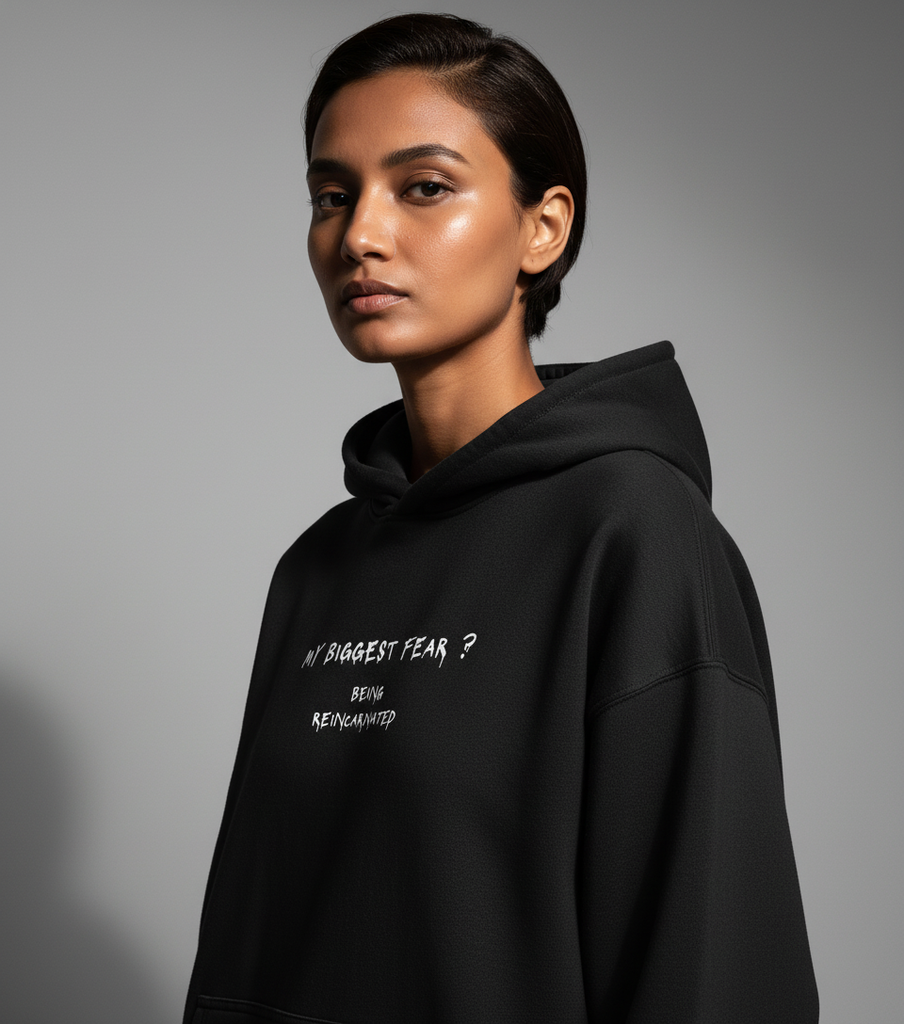 "Reincarnated Fear" Unisex Oversize Graphic Hoodie