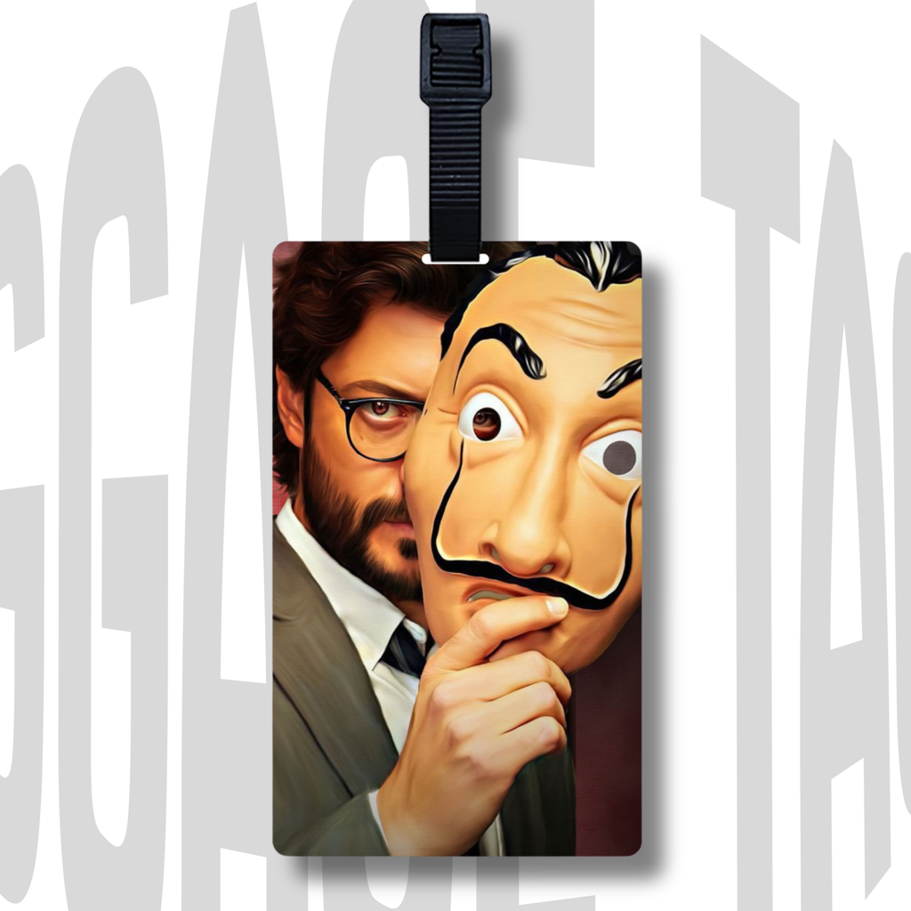Money Heist Inspired Acrylic Luggage Tag – Cool Professor Design | Perfect Travel Gift for Him or Her