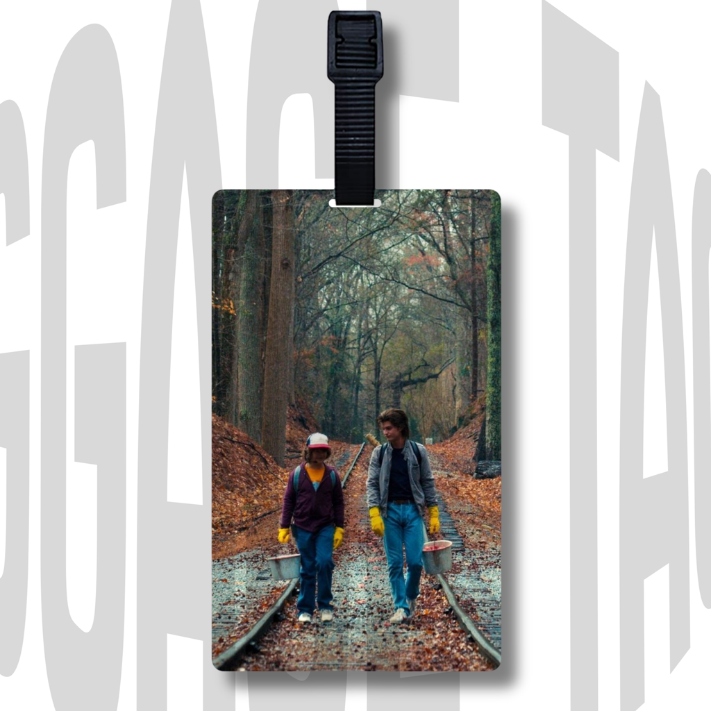 Stranger Things Inspired Acrylic Luggage Tag – Dustin & Steve Artwork | Cool Gift Idea for Him or Her
