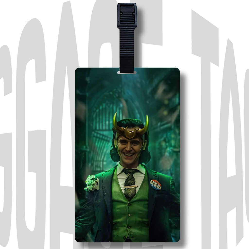 Loki-Inspired Acrylic Luggage Tag – Sleek, Durable & Stylish Travel Tag for Him or Her