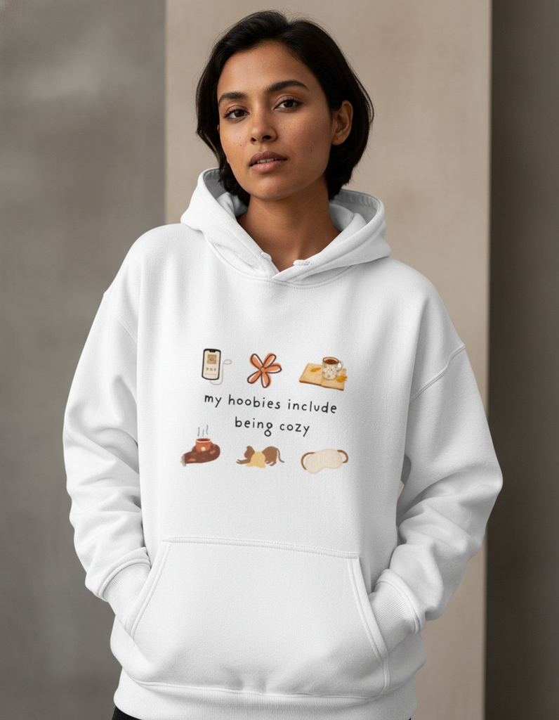 Cozy Funny Quote Hoodie – Existential Humour Oversized Hoodie  (WHITE, S)