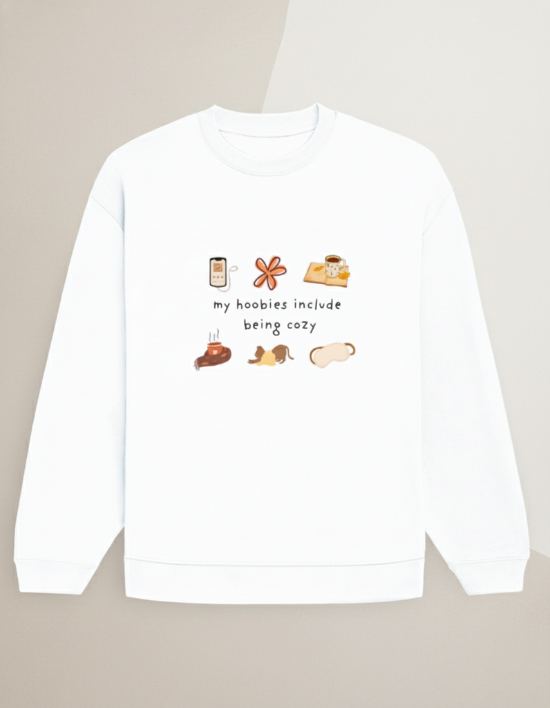 The Cozy Life | Unisex Oversized Crewneck Sweatshirt  (WHITE, S)