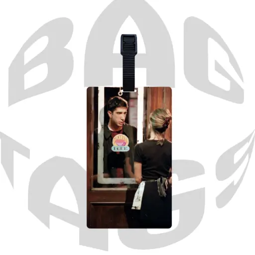 Friends Ross and Rachel Central Perk Window Nostalgia Luggage Tag