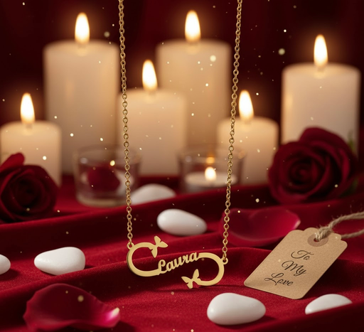 Luxury Butterfly-Inspired Gold Name Necklace | Elegant Personalised Pendant for Women