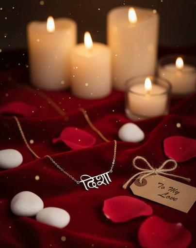 Luxury Hindi Script Gold Name Necklace | Personalised Pendant with Elegant Devanagari Design