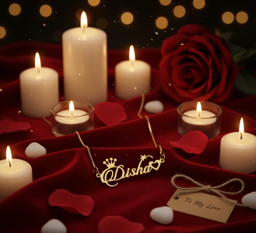 Luxury Custom Crown & Star Gold Name Necklace | Personalized Queen Jewelry Gift for Women