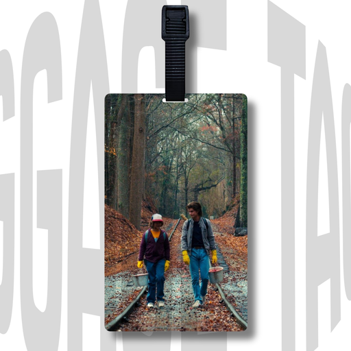 Stranger Things Inspired Acrylic Luggage Tag – Dustin & Steve Artwork | Cool Gift Idea for Him or Her